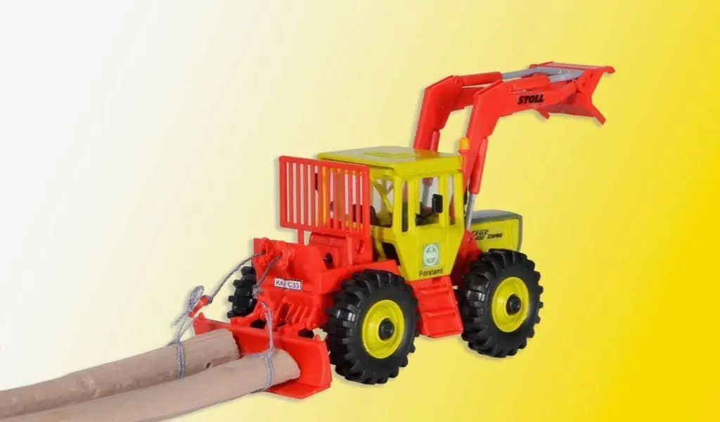 Kibri 12254 - Mercedes-Benz TRAC mit Rückeschaufel Polterschild und Winde H0 1:87