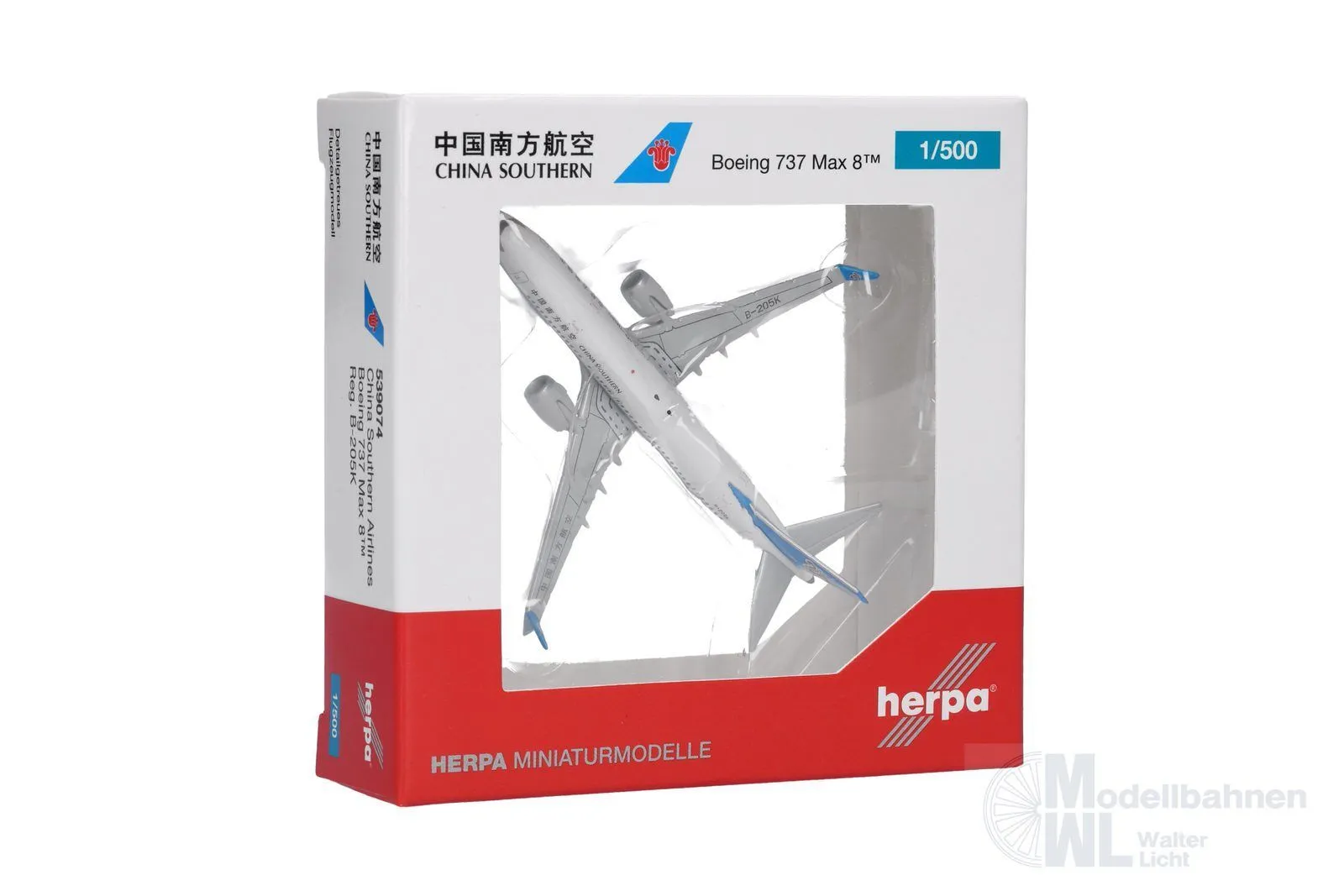 Herpa 539074 - Boeing 737 Max 8 China Southern 1:500