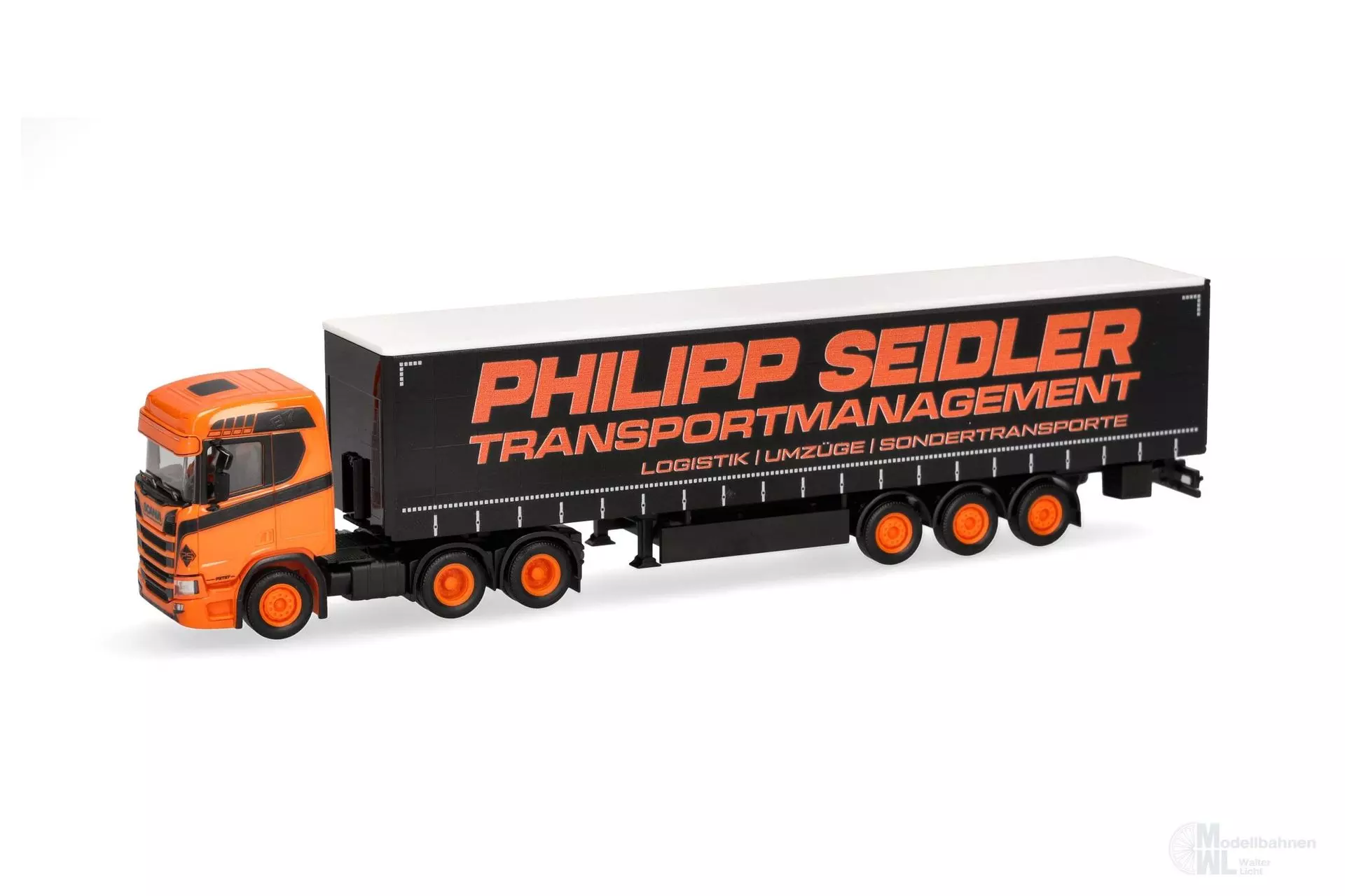 Herpa 320139 - Scania CR 20 ND Gardinenplanen-Sattelzug Seidler H0 1:87