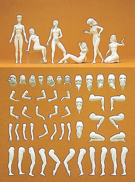 Preiser 58001 - Modellfigur Eva. 7 unbemalt Spur 0