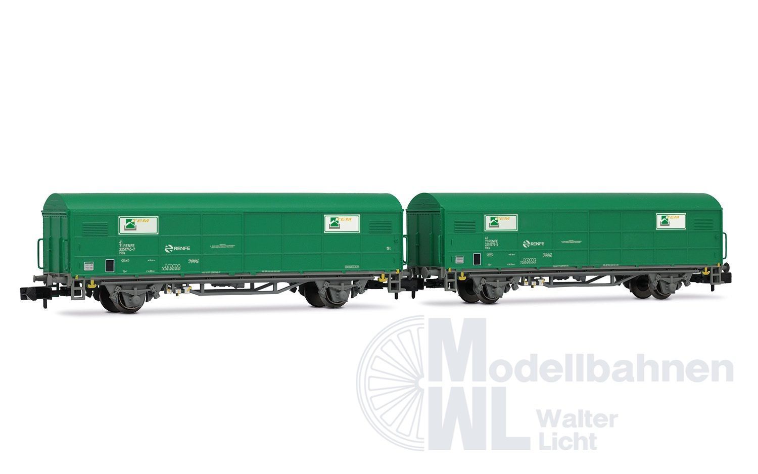 Arnold 6703 - Güterwagen Set RENFE Ep.V 2.tlg. TEM grün N 1:160