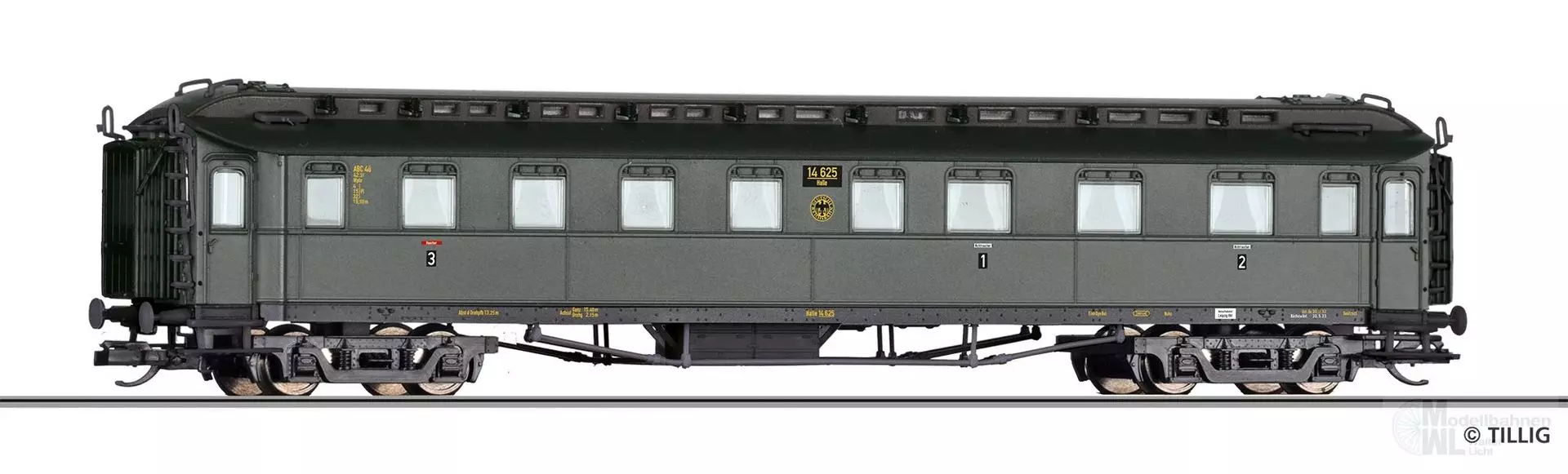 Tillig 12014 - Personenwagen DRG Ep.II 1/2/3 Kl. ABC4ü TT 1:120