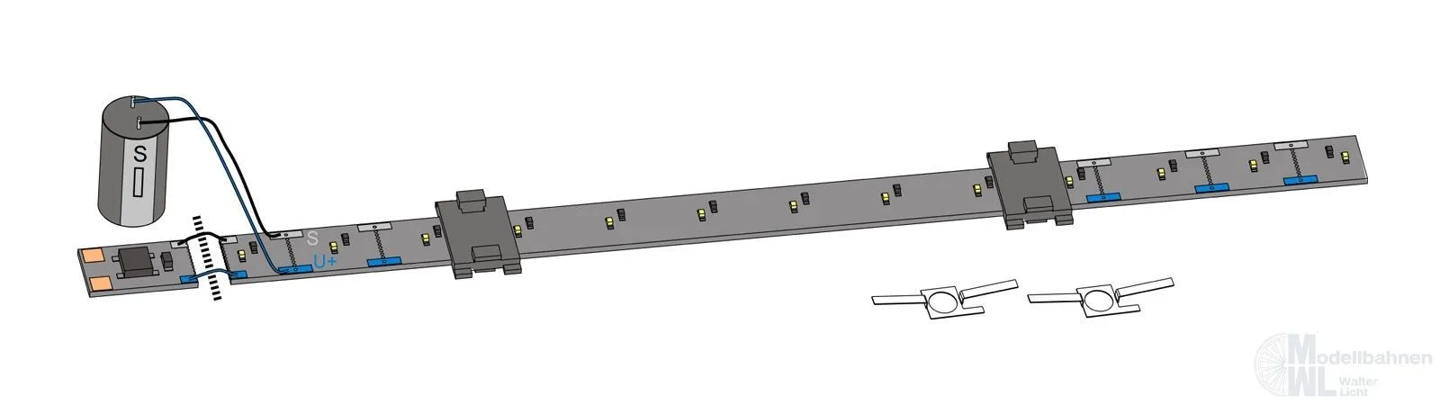 Bemo 6544000 - Innenbeleuchtung für 1522/1622 1-teilig H0