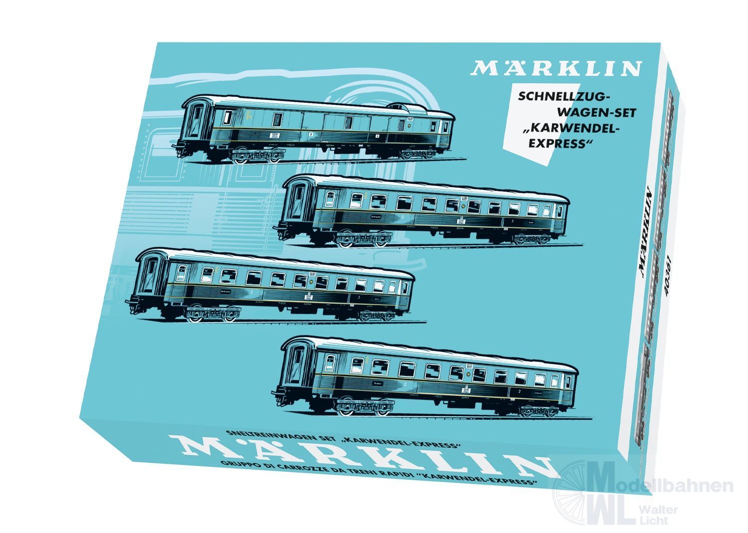 Märklin 40361 - MHI Schnellzugwagen Set Karwendel Express DRG Ep.II 4.tlg. H0/WS