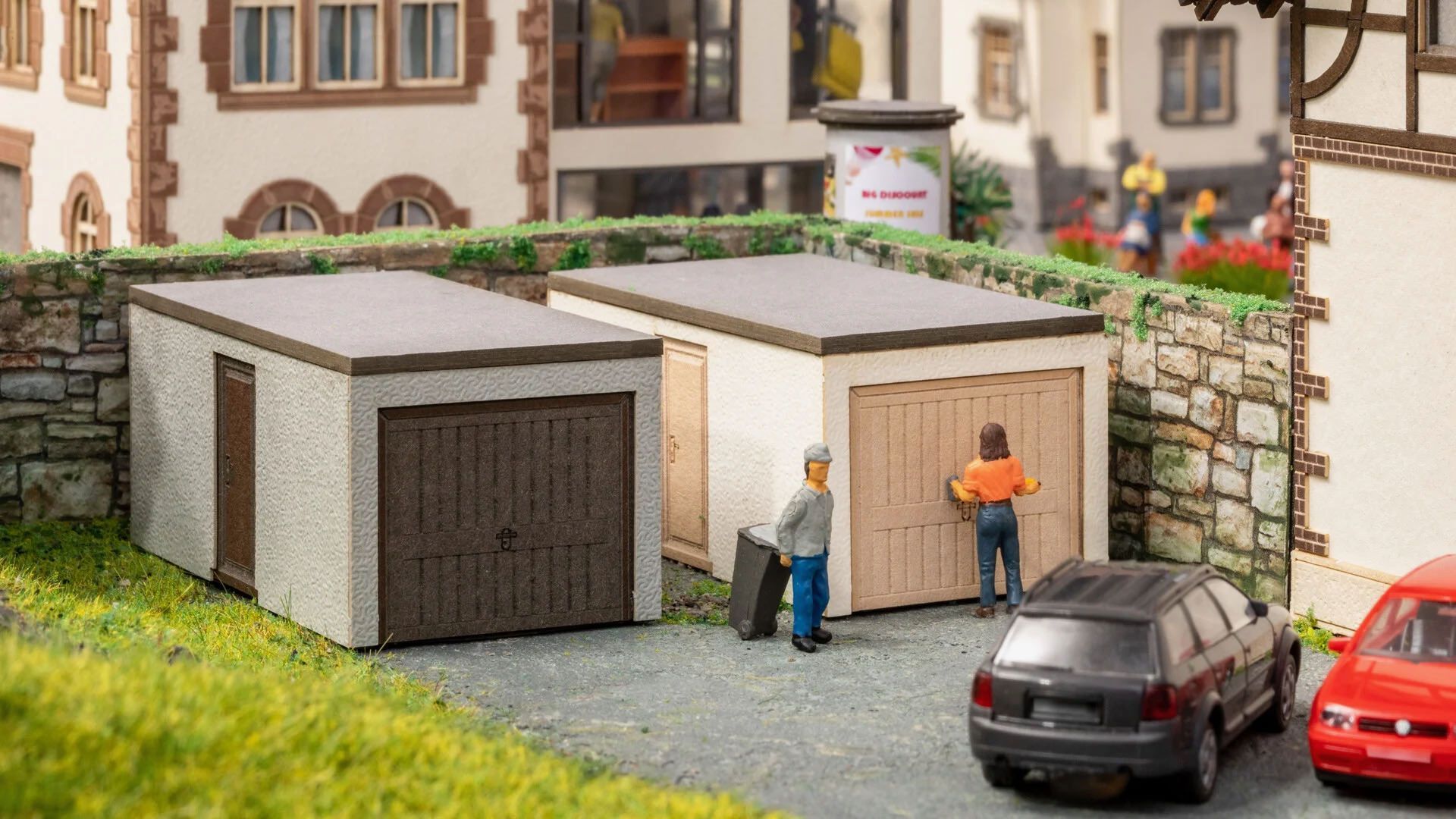 Noch 14677 - Fertig-Garagen 2 Stück N 1:160