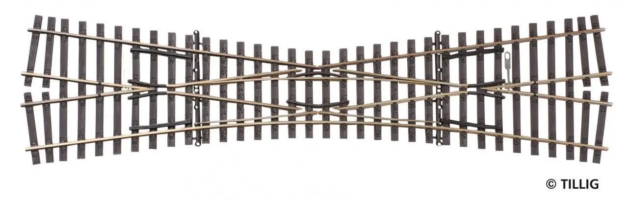 Tillig 85395 - Einfachkreuzungsweiche 15° Länge 228 mm H0/GL