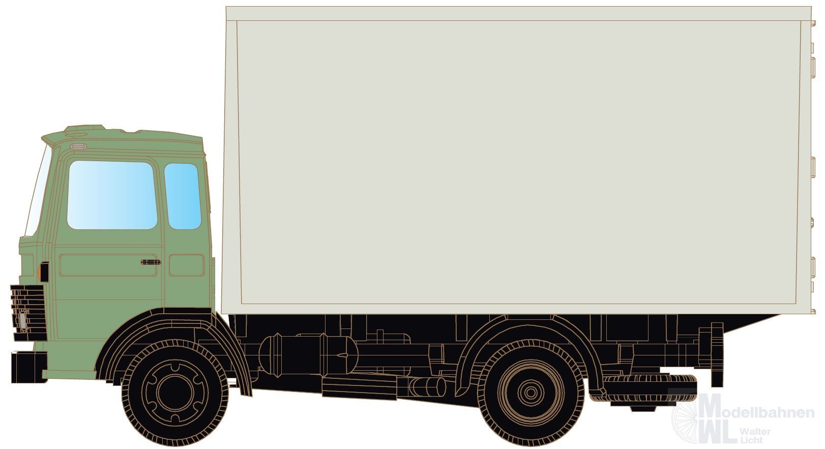 Lemke Minis 4802 - Magirus MK 130M8 mit Koffer neutral N 1:160