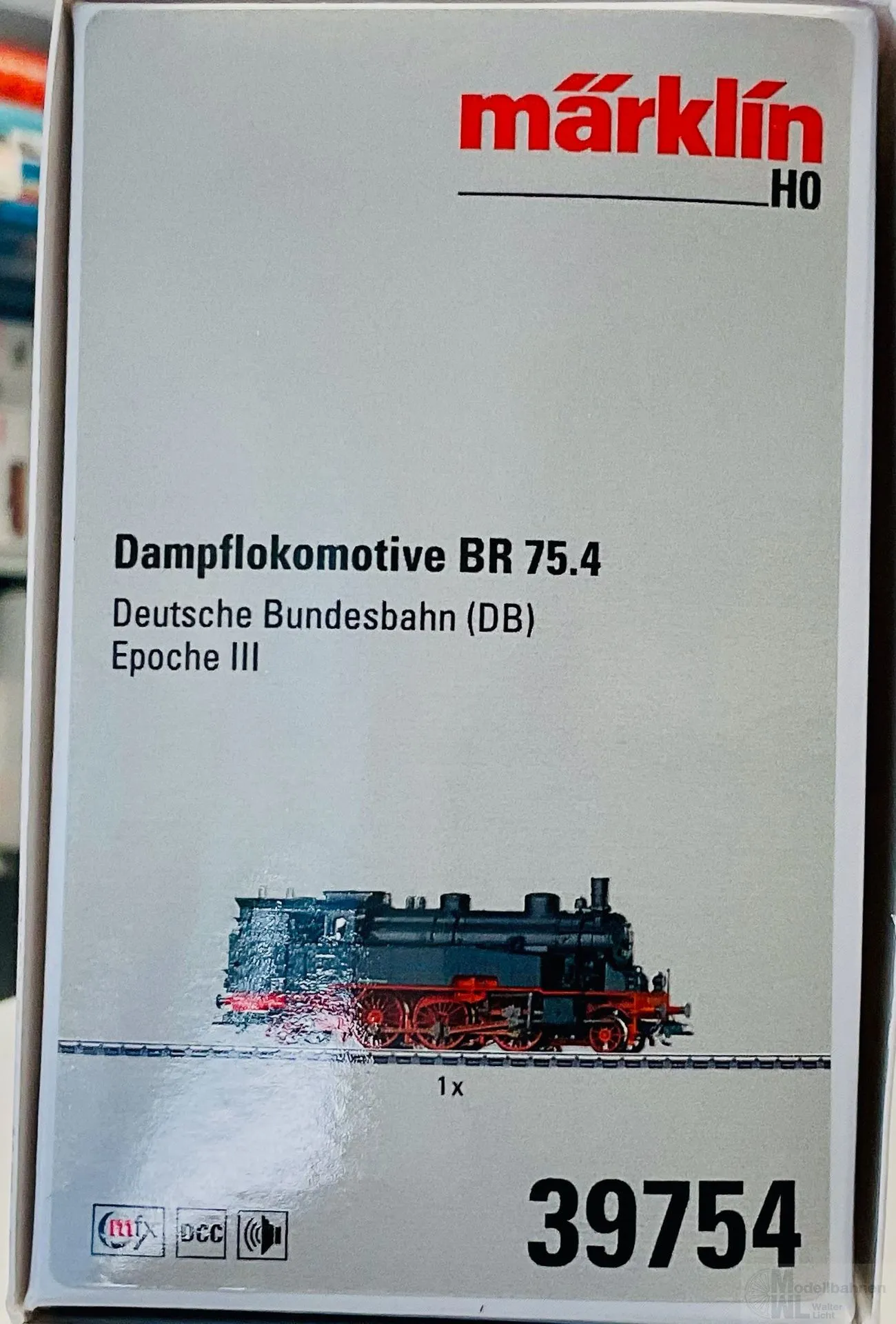 Märklin 39754 - MÄRKLIN - Dampflok BR 75.4 DB Ep.III H0/WS Sound