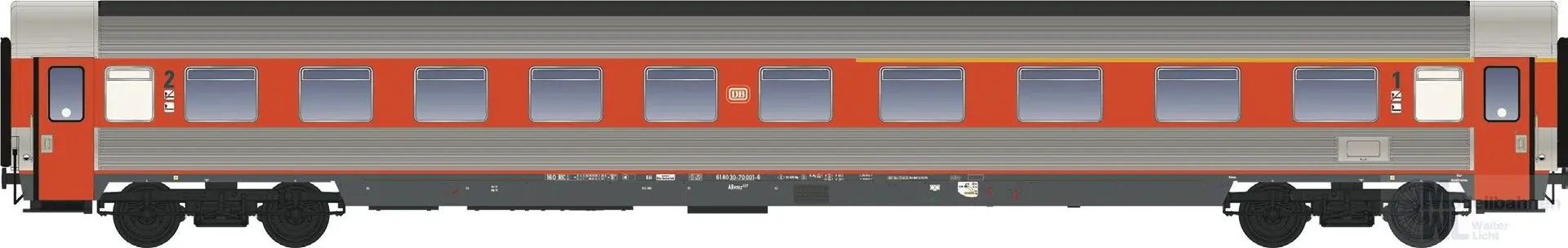 LS Models 46012-1AC - Personenwagen LHB Prototyp Ep.IV ABwümz 227 orange H0/WS