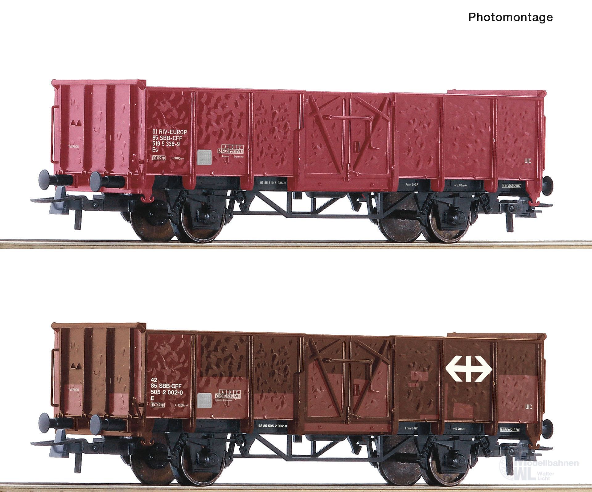 Roco 77034 - Güterwagen Set SBB Ep.IV/V 2.tlg. H0/GL