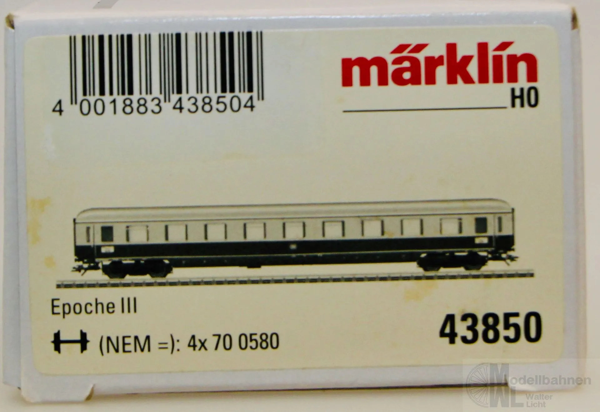 Märklin 43850 - MÄRKLIN - Abteilwagen DB Ep.III Rheingold Av4üm 1.Kl. H0/WS