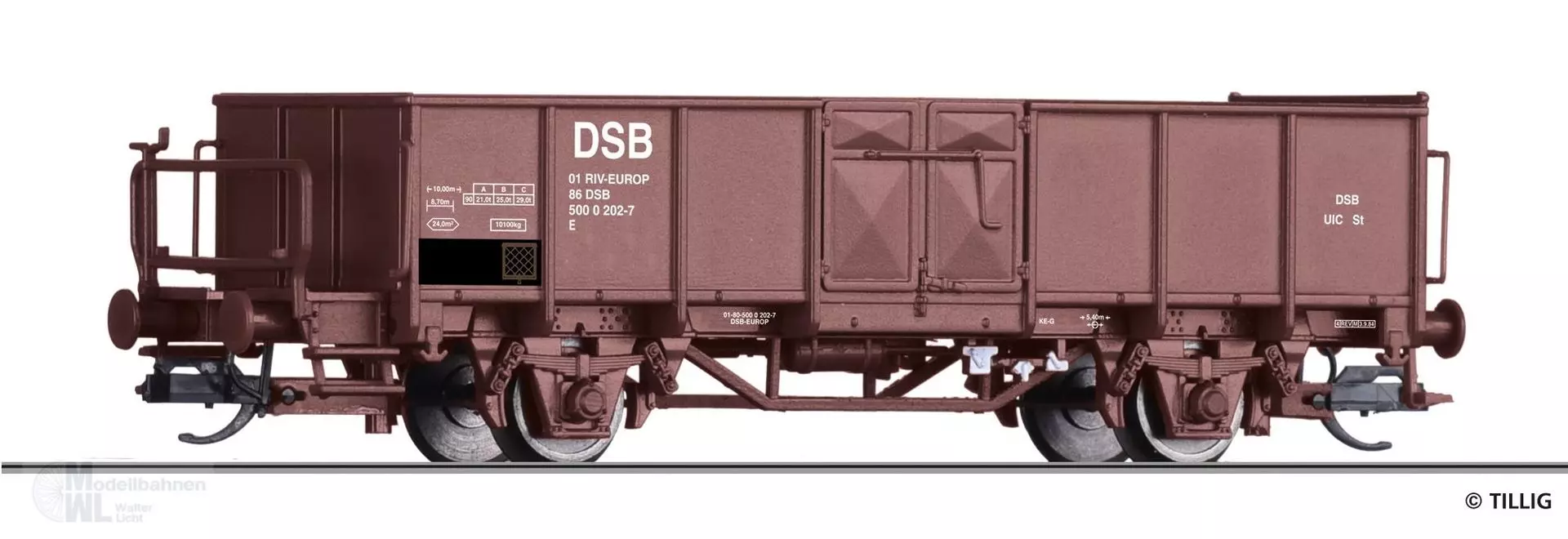Tillig 14097 - Güterwagen DSB Ep.IV E TT 1:120