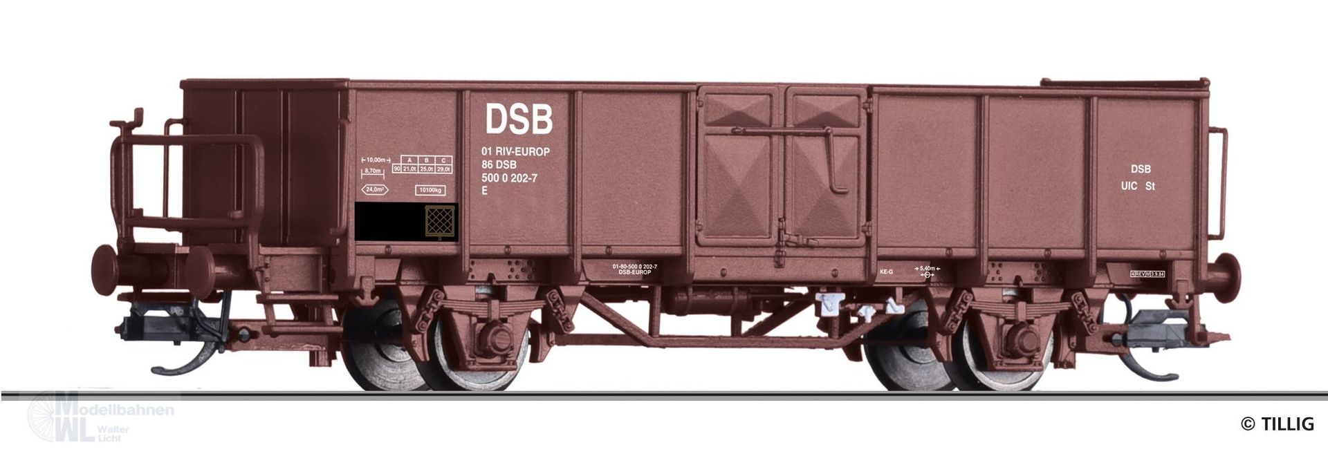 Tillig 14097 - Güterwagen DSB Ep.IV E TT 1:120