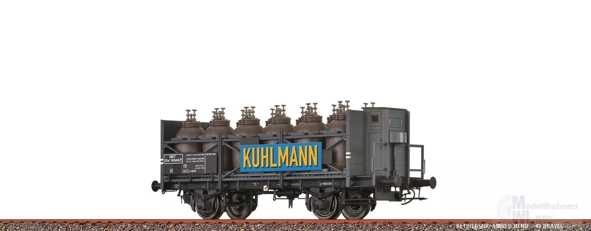 Brawa 49329 - Säuretopfwagen SNCF Ep.III SZwf Kuhlmann H0/GL