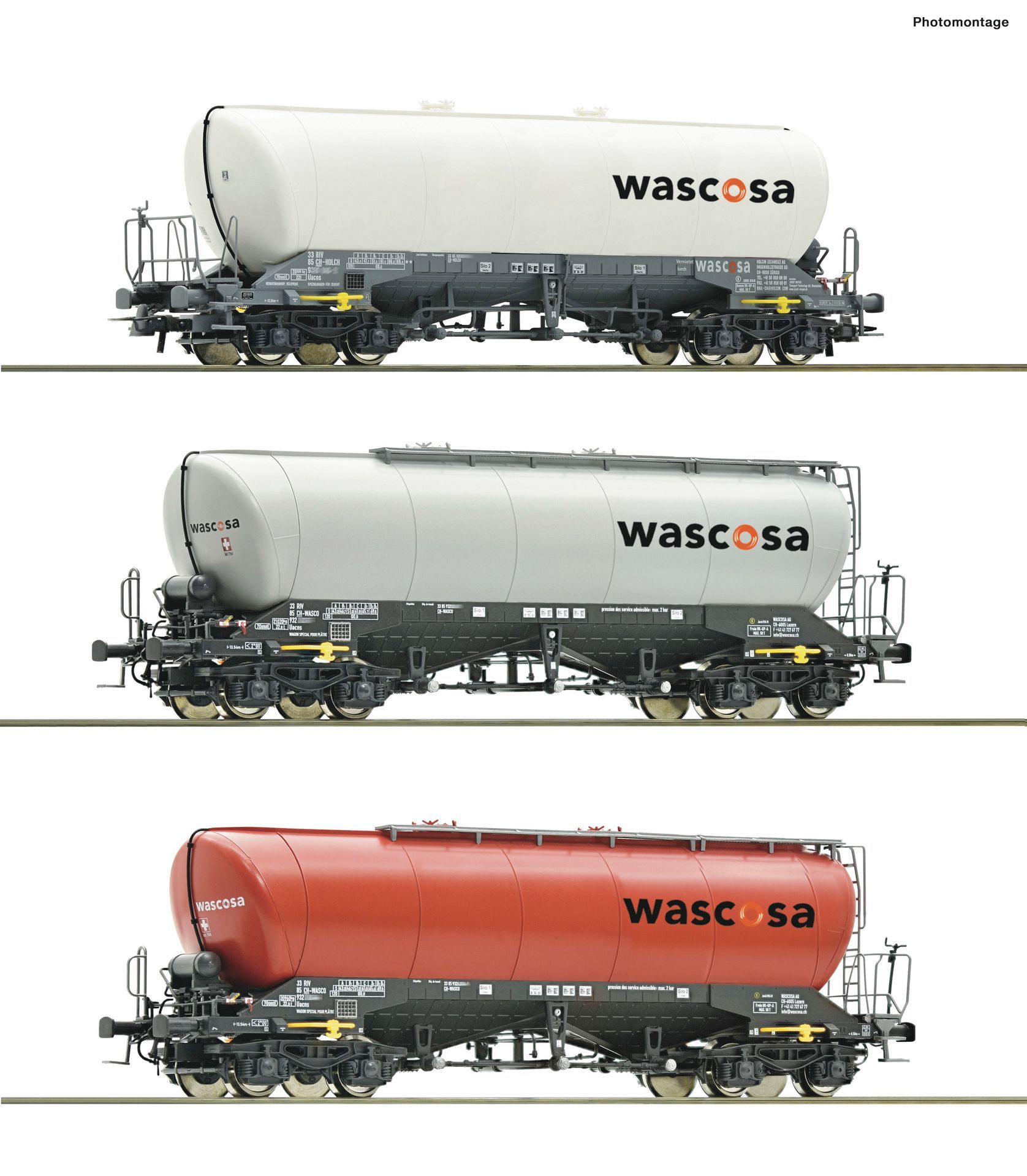 Roco 6600432 - 3er Set Silowagen Wascosa