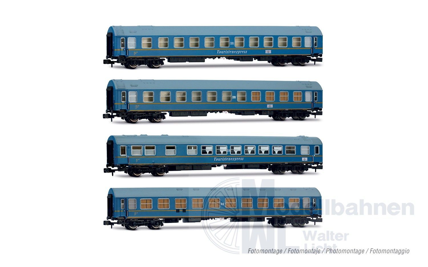 Arnold 4481 - Personenwagen Set DR Ep.III 4.tlg. Tourex Set 2 N 1:160