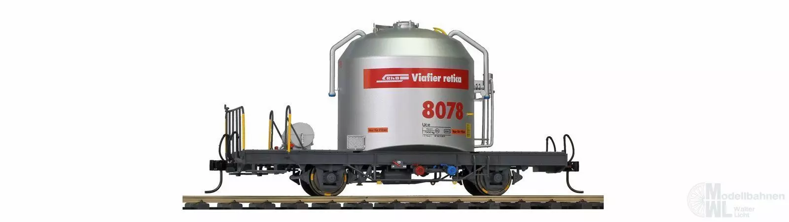 Bemo 9452138 - Zementsilowagen RhB Ep.V/VI Uce 8078 rotes Band 0m