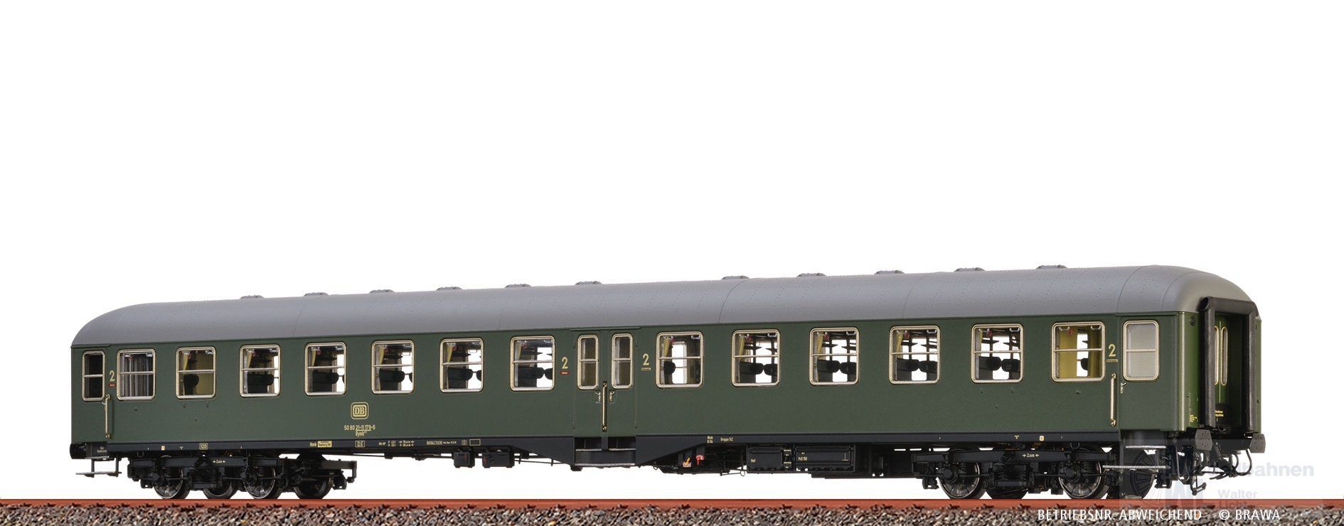 Brawa 58009 - Mitteleinstiegswagen DB Ep.IV 2.Kl. grün H0/GL