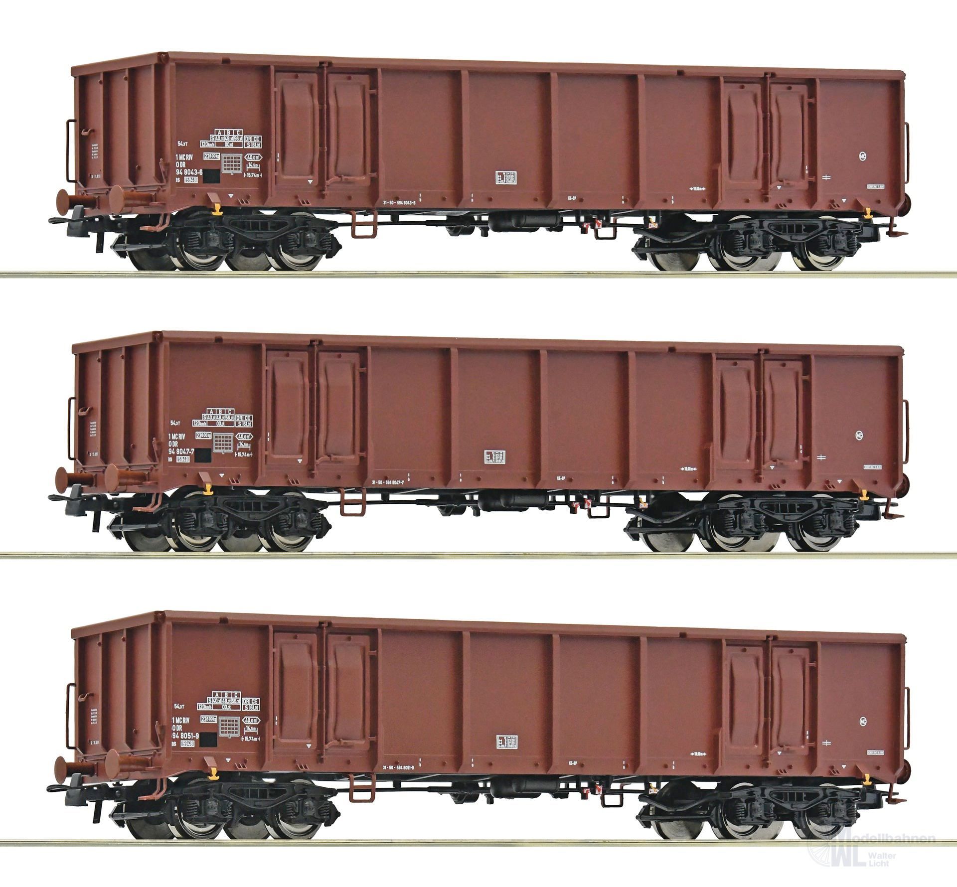 Roco 6600103 - Güterwagen Set DR Ep.IV 3.tlg. H0/GL