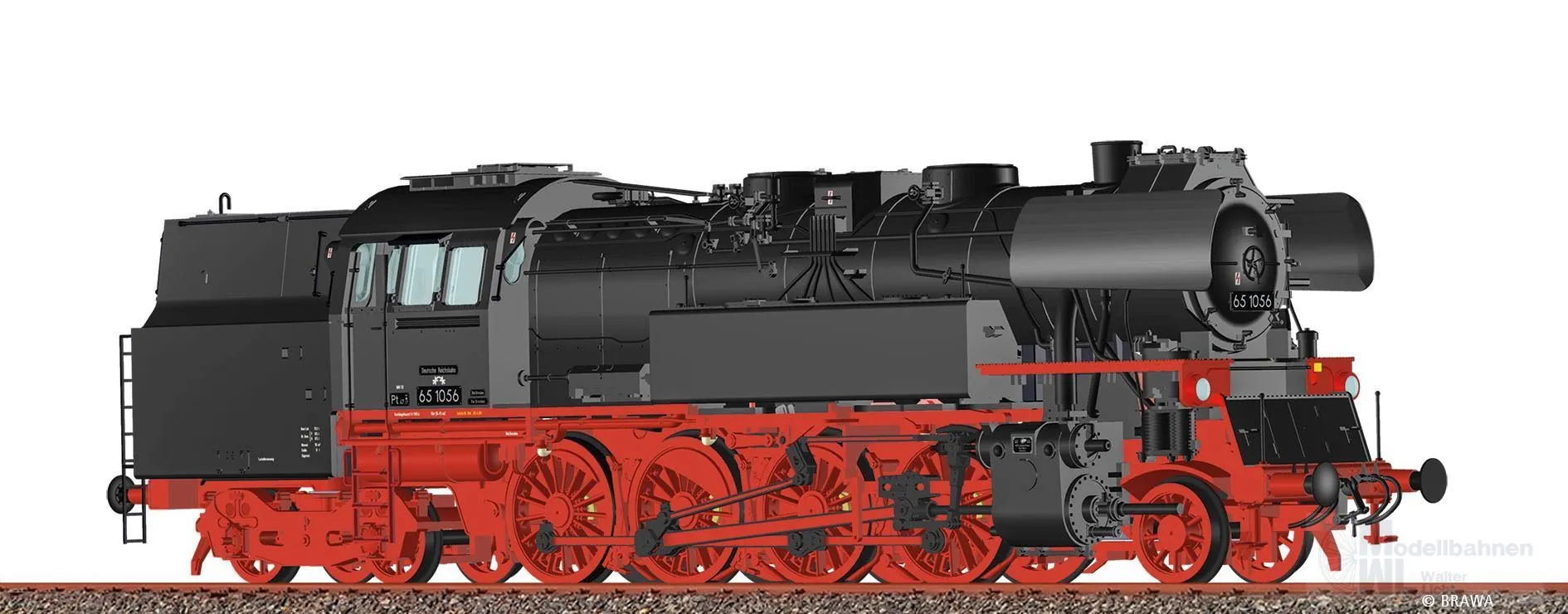 Brawa 40092 - Dampflok BR 65 1056 DR Ep.III H0/WS Sound
