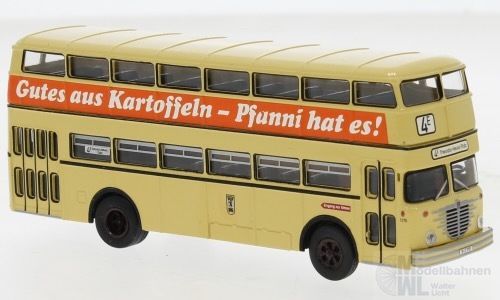 Brekina 61255 - Büssing D2U Doppeldecker 1960 BVG - Pfanni H0 1:87