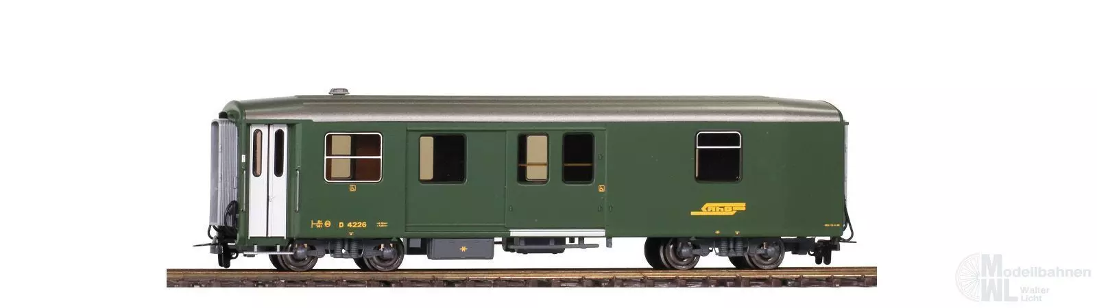 Bemo 3270116 - Packwagen RhB Ep.III/IV D 4226 grün H0m
