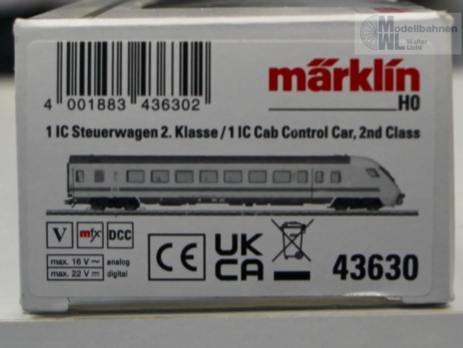 Märklin 43630 - MÄRKLIN - IC Steuerwagen DB Ep.V Bpmbdzf 296.1 H0/WS