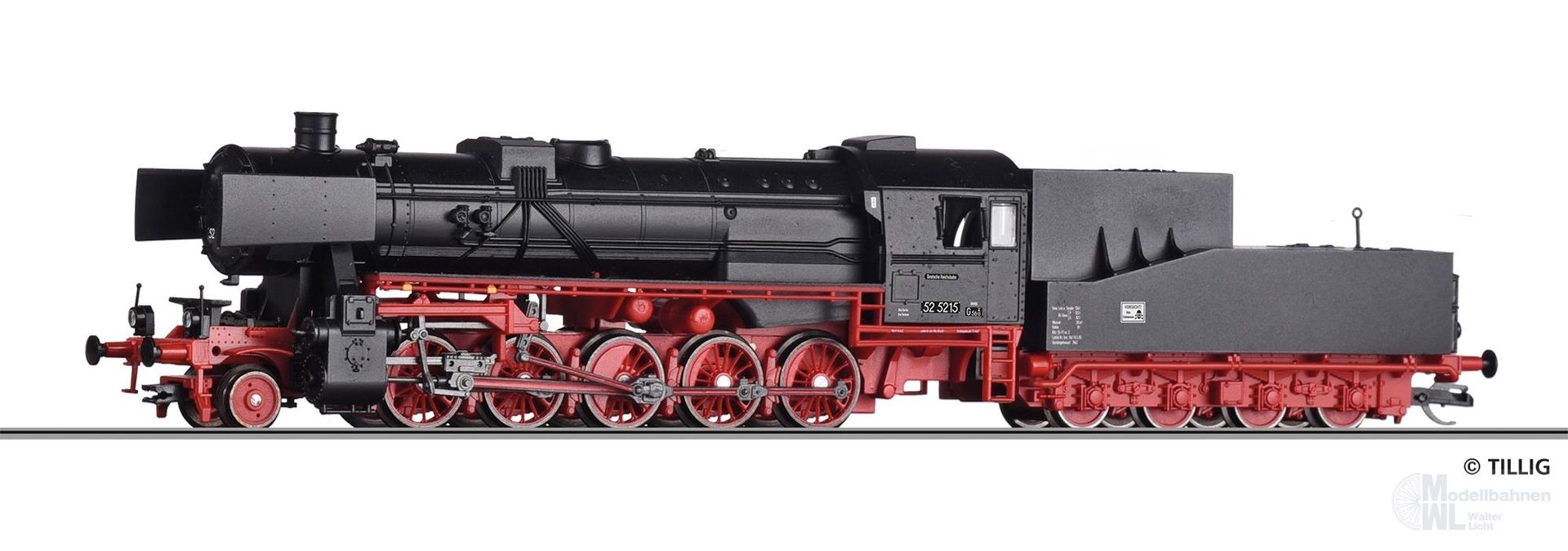 Tillig 02263 - Dampflok BR 52 DR Ep.III Steifrahmentender TT 1:120