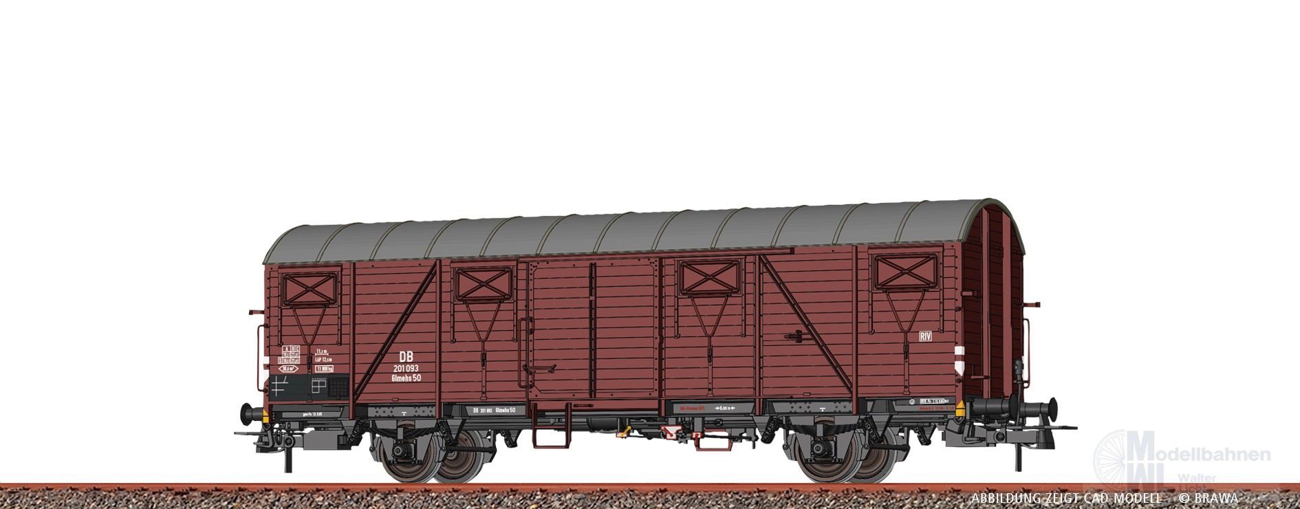 Brawa 51293 - Güterwagen ged. DB Ep.III Glmehs50 201 093 H0/GL
