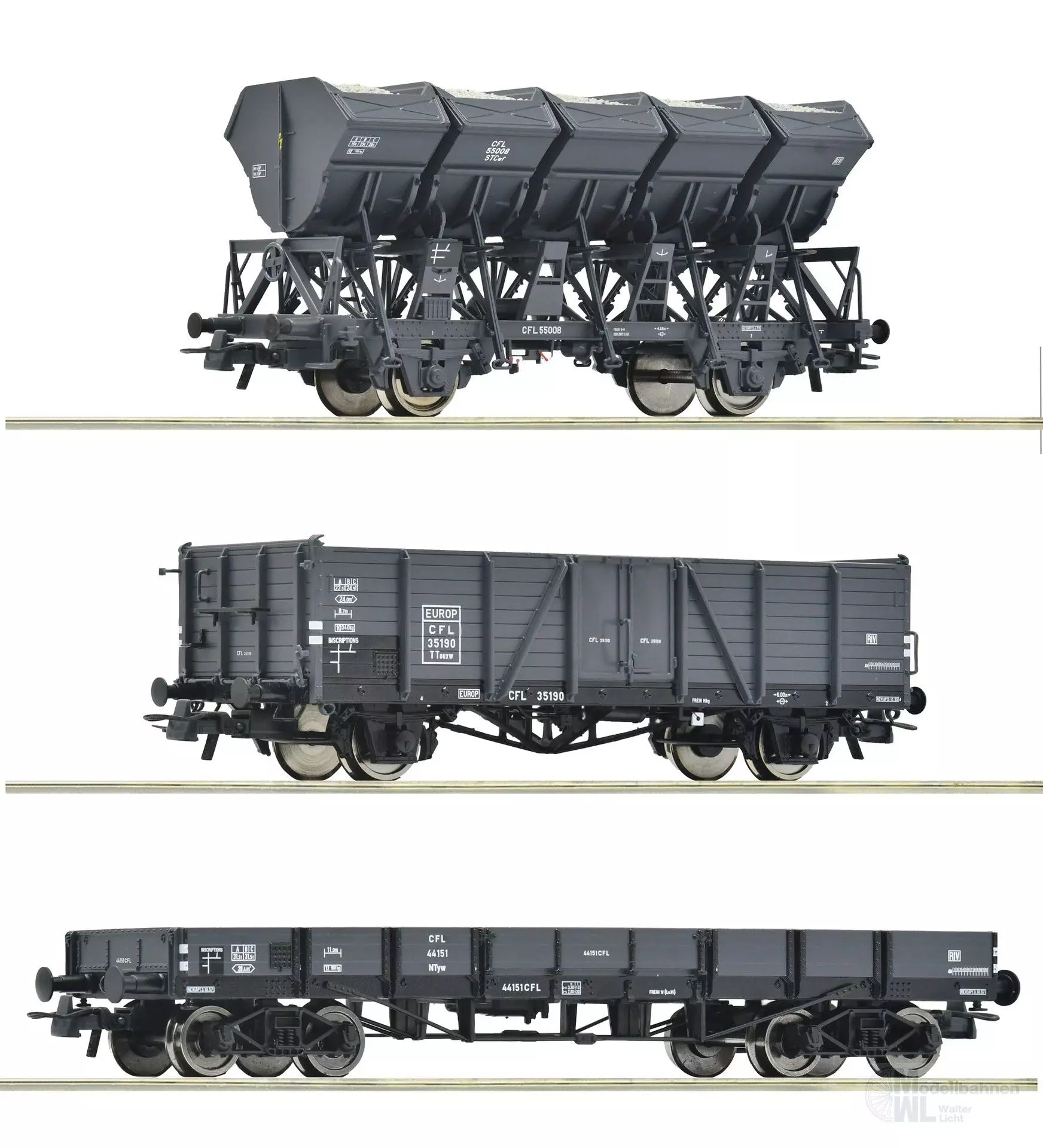 Roco 6600258 - Güterzug CFL Ep.III 3.tlg. H0/GL