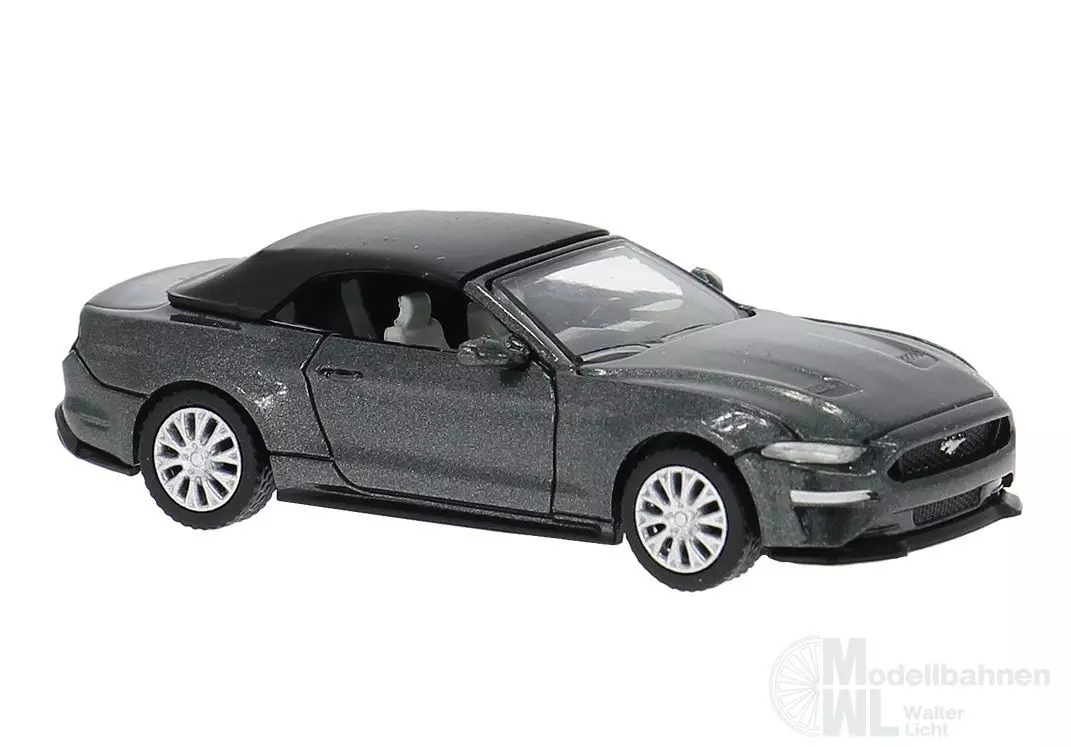 PCX-Models 870567 - Ford Mustang VI Cabriolet dunkelgrau 2020 H0 1:87