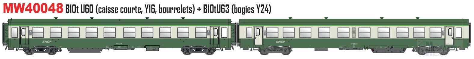 LS Models MW40048 - Personenwagen Set SNCF Ep.Va USI B10t 2.Kl. H0/GL