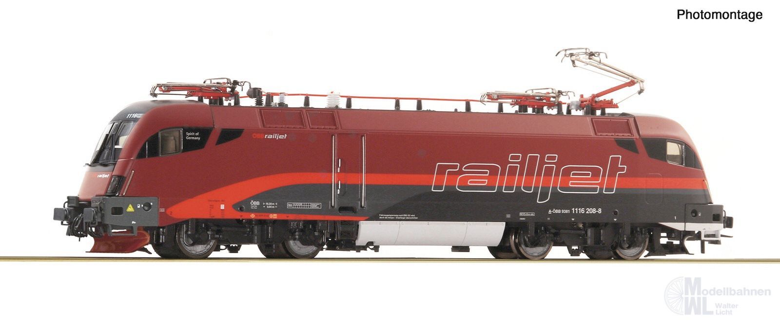 Roco 7580046 - E-Lok Rh 1116 Railjet ÖBB Ep.VI TT 1:120