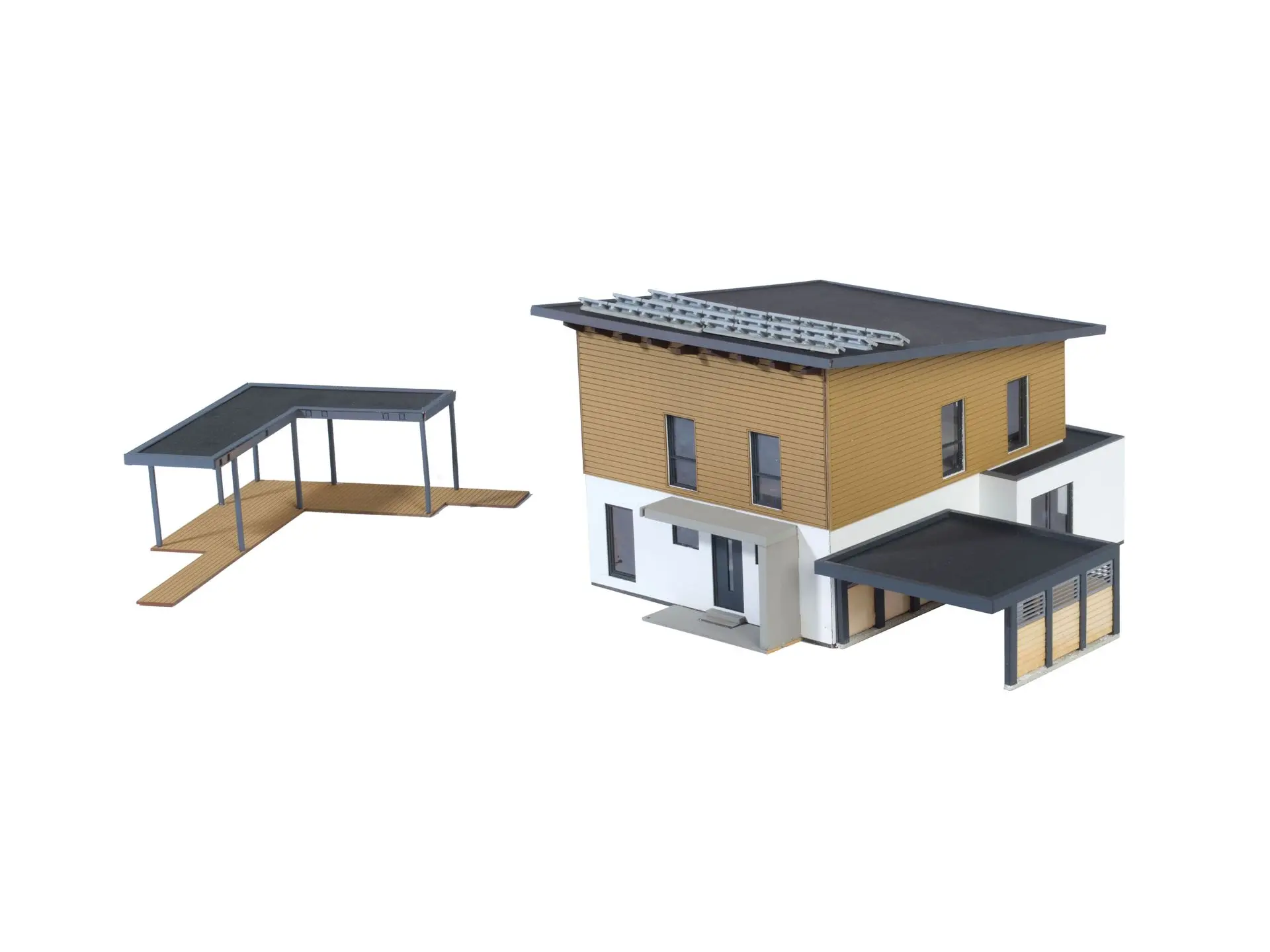 Kibri 38337 - Kubushaus Saskia mit Carport Polyplate Bausatz H0 1:87