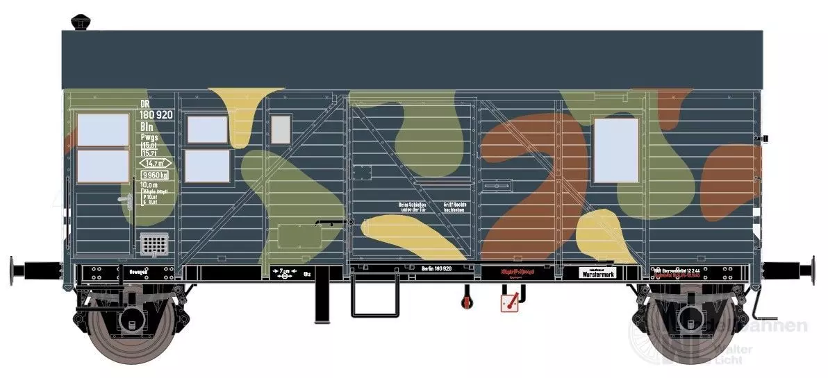 Exact Train 23611 - Güterzugbegleitwagen DRG Ep.II Pwgs44 Bremen Camouflage H0/GL