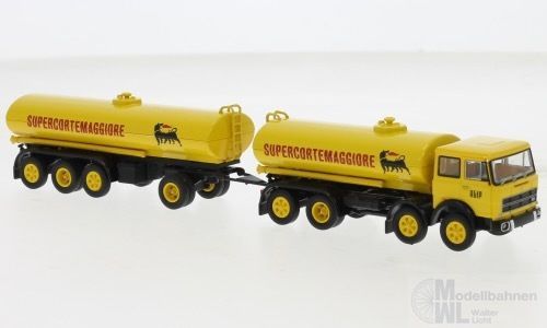 Brekina 58552 - Fiat 691 Millepiedi Tankzug 1970 Agip H0 1:87