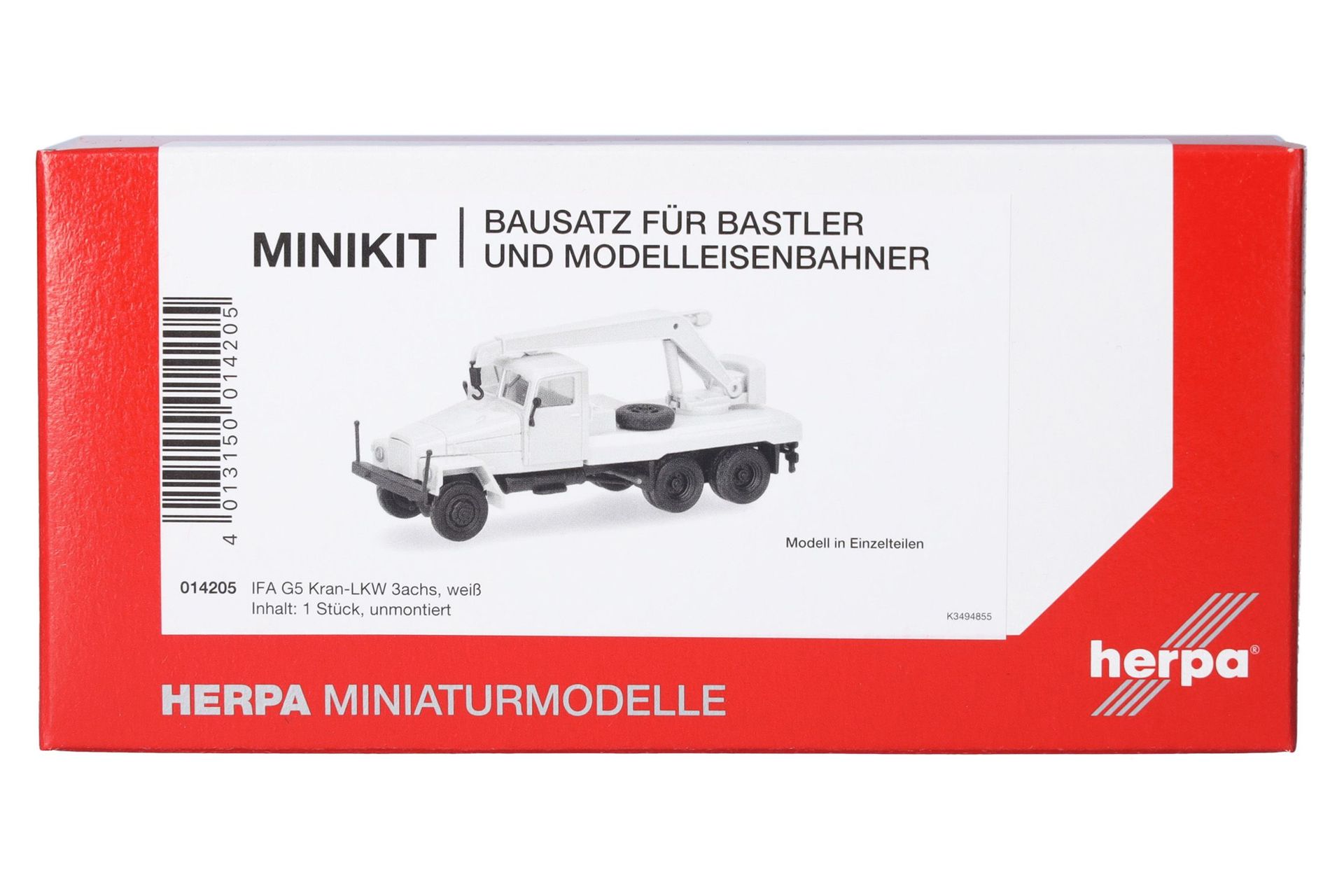 Herpa 014205 - MiKi IFA G5 Kran-LKW 3a, weiß H0 1:87