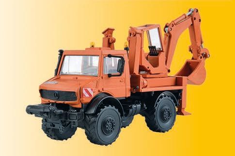 Kibri 18480 - UNIMOG mit Aufbaubagger H0 1:87