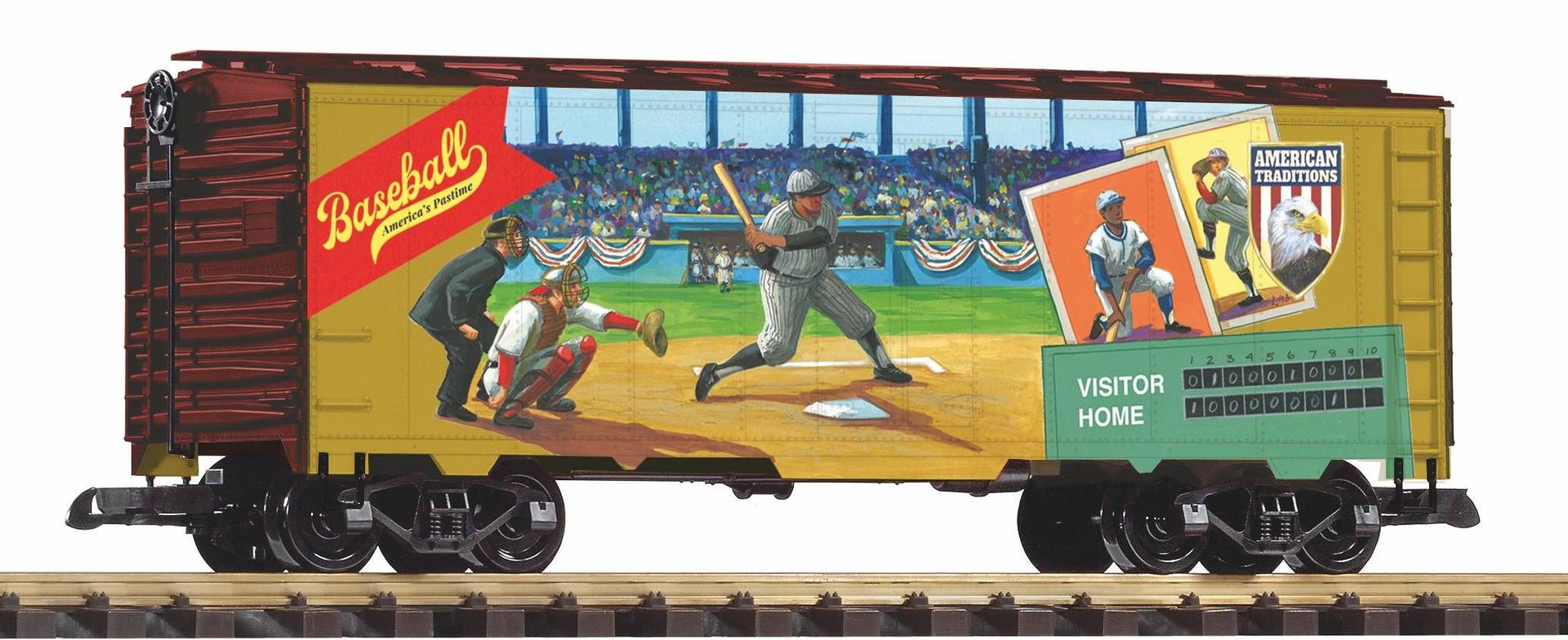 Piko 38923 - Güterwagen gedeckt Amerikanische Tradition Baseball SPUR G 1:22,5 Piko 38923 - Güterwagen gedeckt Amerikanische Tradition Baseball SPUR G 1:22,5