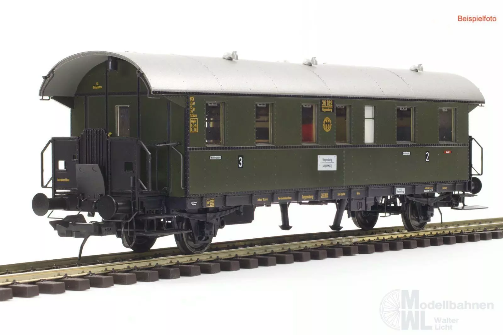 Lenz 41112-02 - Donnerbüchse DRG Ep.II BCi-28 2./3.Kl. RAL6008 Spur 0