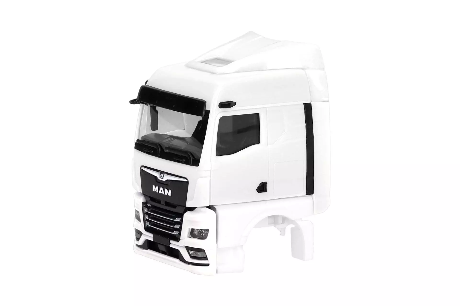 Herpa 086318 - Fahrerhaus MAN eTGX GM Windleitblechen Spiegelkamera weiß 2 St. H0 1:87