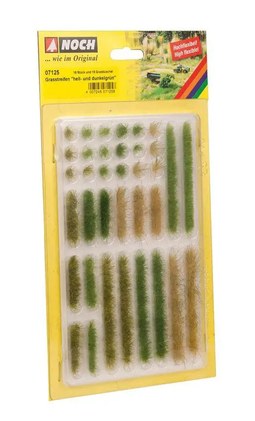 Noch 07125 - Grasstreifen hell- und dunkelgrün G/1/0/H0/H0m/H0e/TT/N/Z