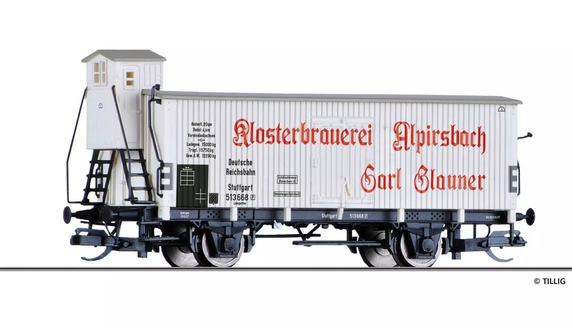 Tillig 17389 - Kühlwagen DRG Ep.II Klosterbrauerei Alpirsbach TT 1:120