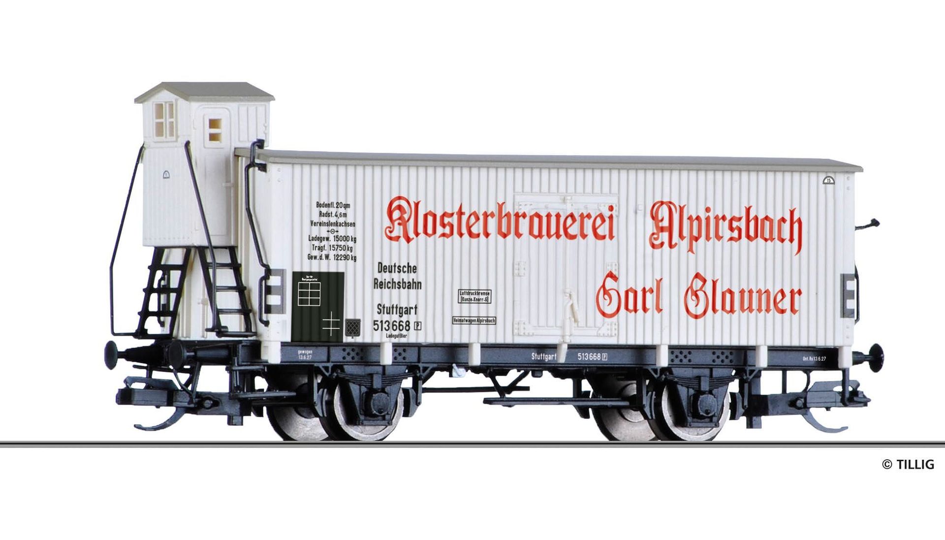 Tillig 17389 - Kühlwagen DRG Ep.II Klosterbrauerei Alpirsbach TT 1:120