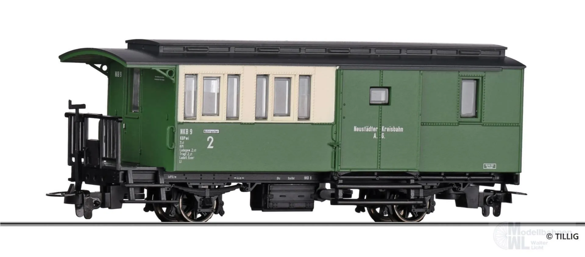 Tillig 03956 - Personenwagen mit Gepäckabteil NKB Ep.III KBPwi H0e