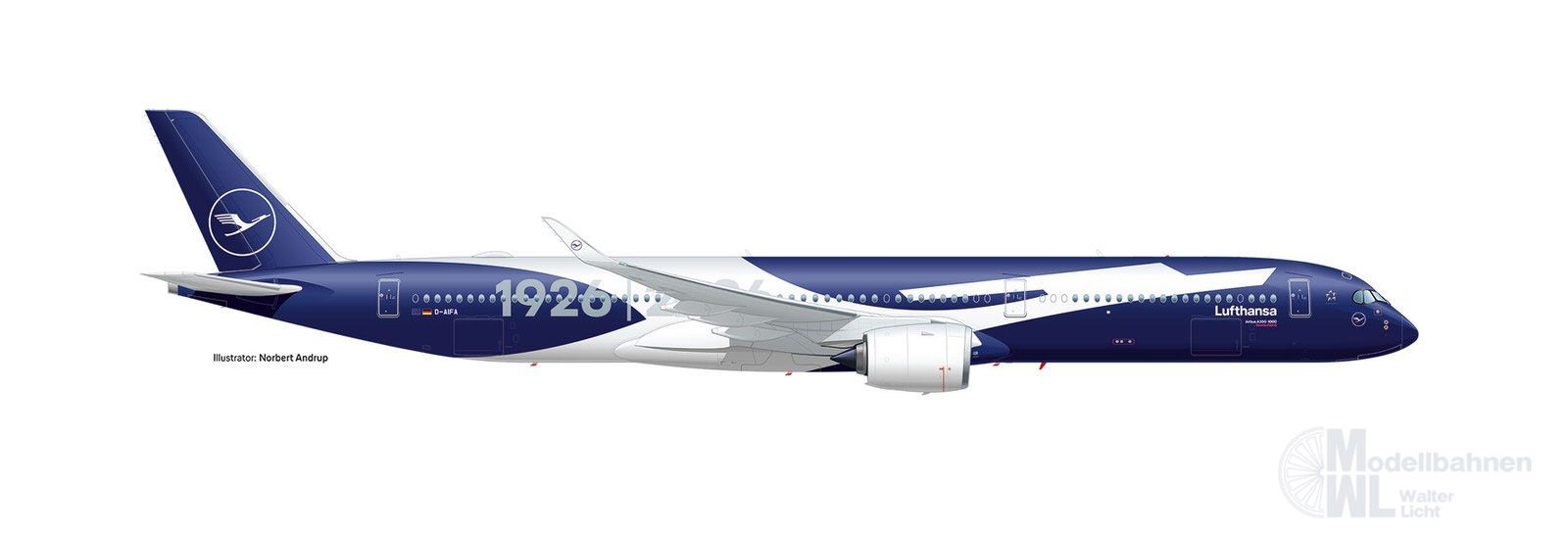 Herpa 574143 - Airbus A350-1000 Lufthansa 100Jahre 1:200