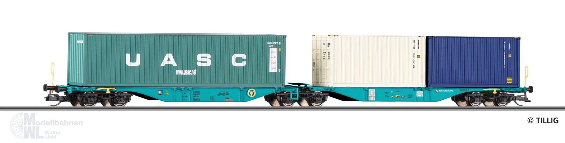 Tillig 18078 - Containertragwagen TCDD Ep.VI TT 1:120 Tillig 18078 - Containertragwagen TCDD Ep.VI TT 1:120