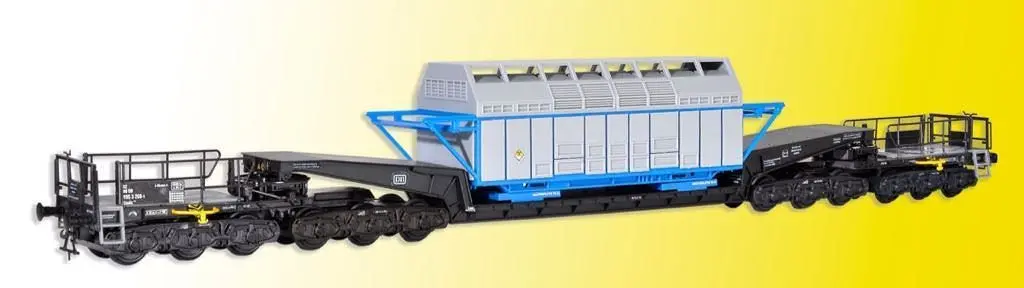 Kibri 16504 - Schienentiefladewagen Uaais 819 mit Castor Behälter H0 1:87