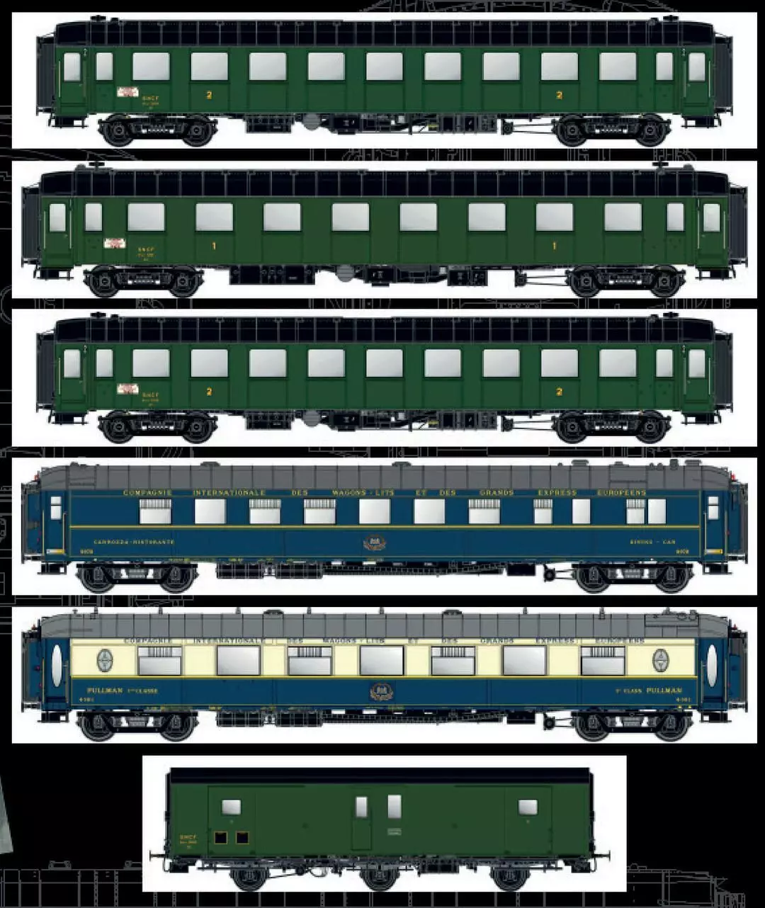 LS Models MW1002 - Personenwagen Set Mistral 1950 Paris-Nice 6.tlg. H0/GL