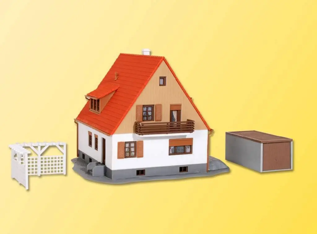 Kibri 38748 - Einfamilienhaus mit Terrasse, Garage und Pergola H0 1:87